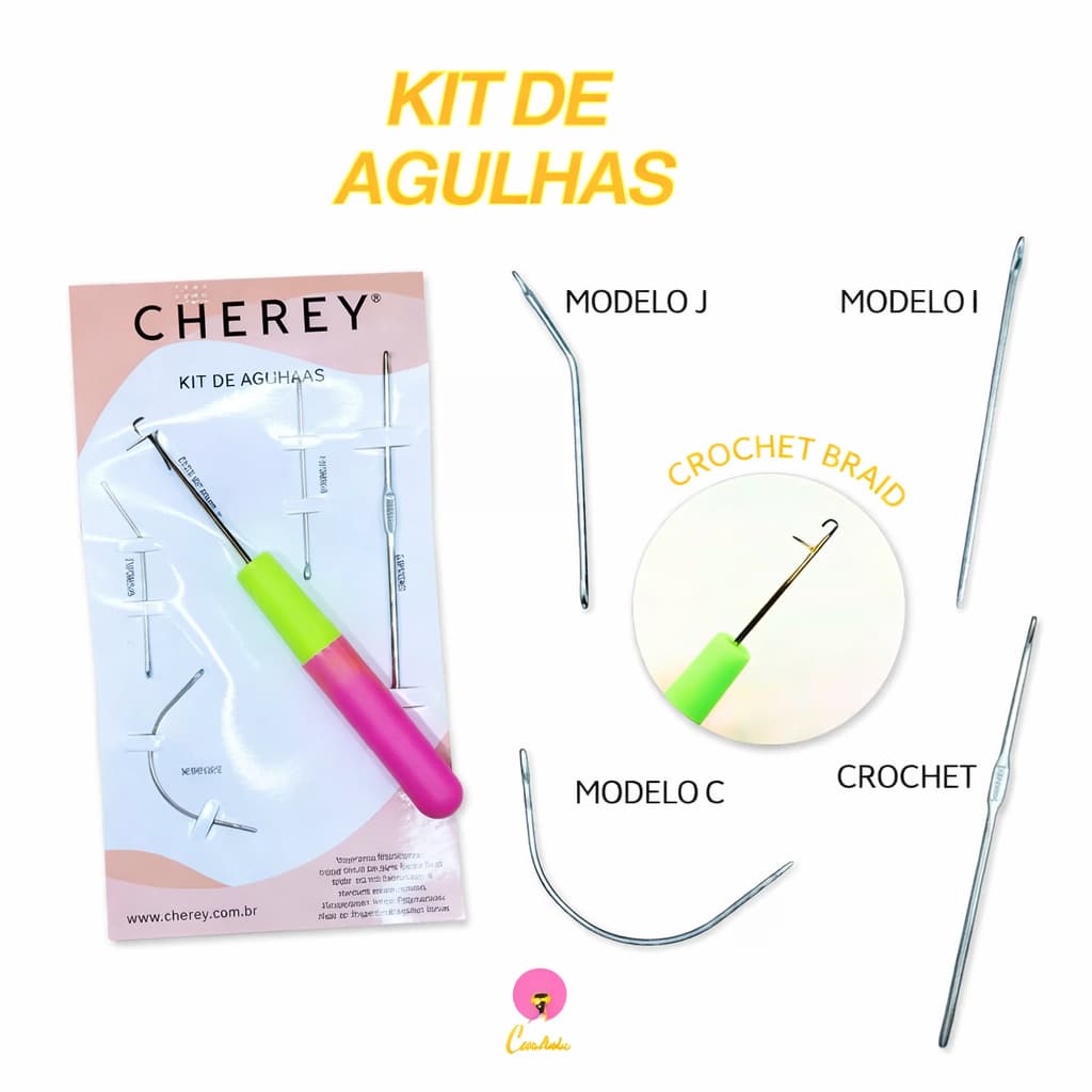 KIT com 5 agulhas para trancistas