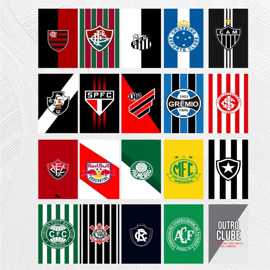 Placa Decorativa Logo Times Brasil Decoração de Parede - Placas Decorativas Futebol Brasileiro
