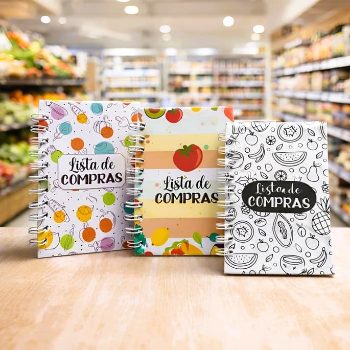 Caderno Lista de Compras Personalizada Capa Dura
