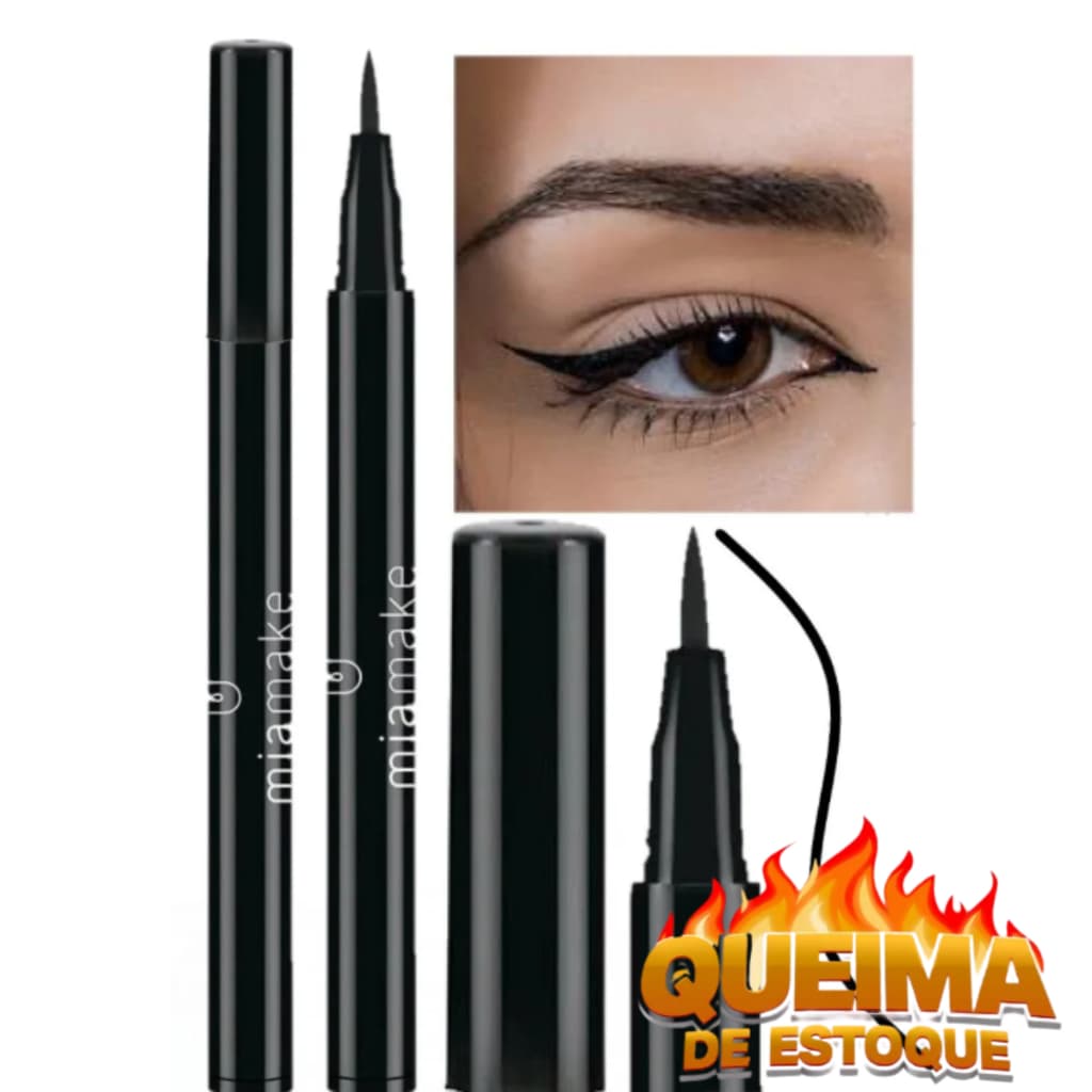 Delineador Caneta Preta Mia Make Alta Precisão Fixação 1,7ml