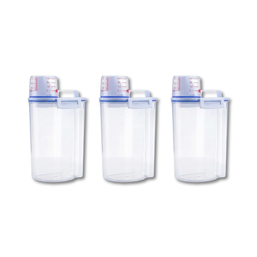 Kit 3 a 10 Potes Herméticos 2L Premium Com Medidor Organizador De Alimentos Mantimentos Arroz Grãos Cozinha