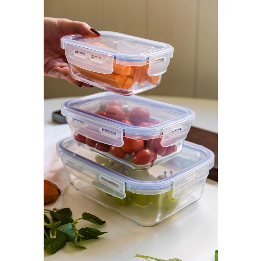 🔥 Pote Hermético Vidro Borossilicato 640ml Retangular Marmita Fit