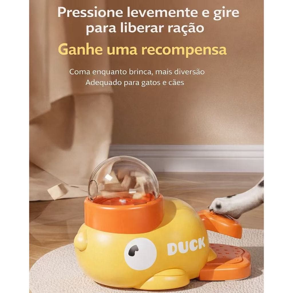 Brinquedo Interativo para Gatos e Cães – Dispenser de Petiscos em Forma de Pato