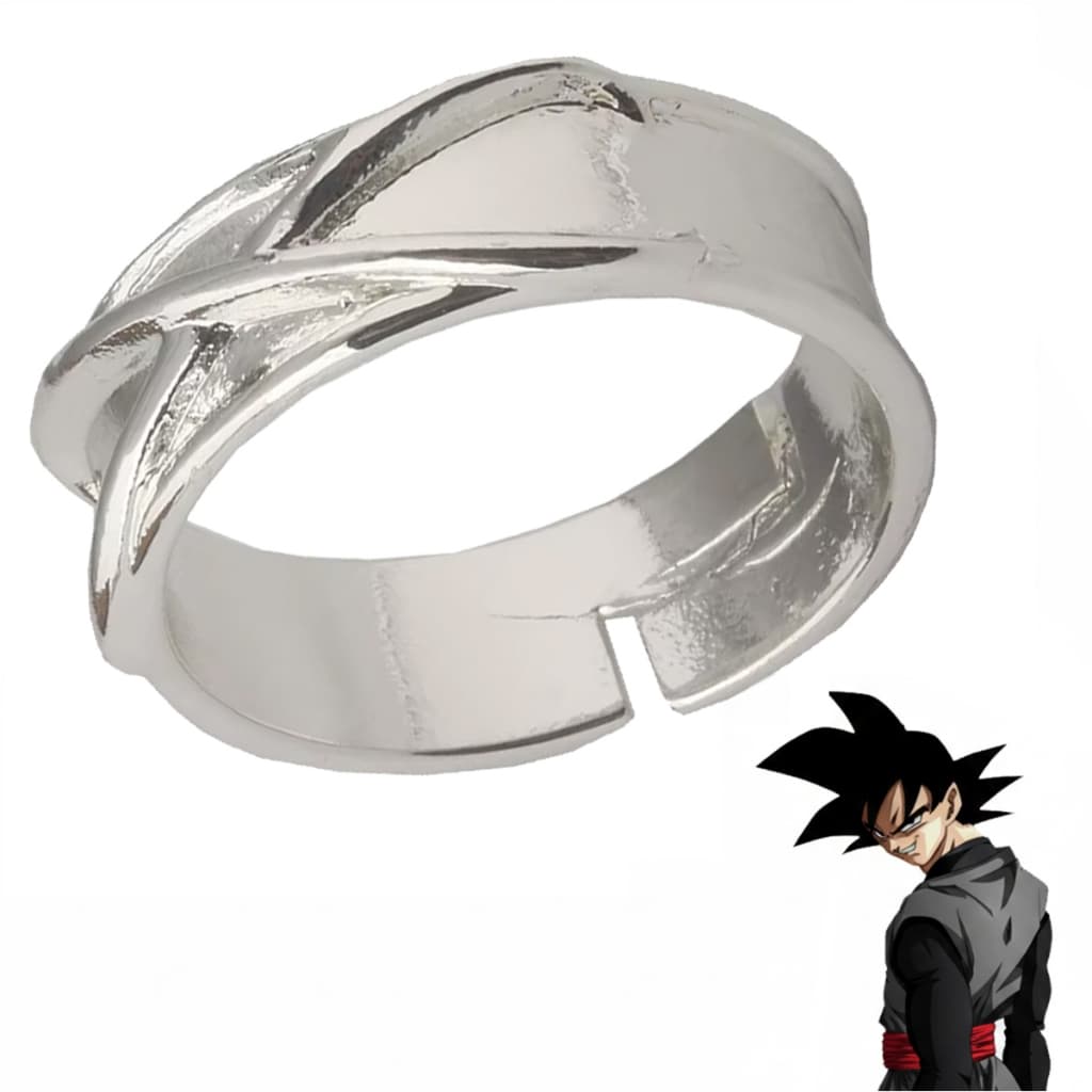 Anel do Tempo Regulável Prateado Cosplay Goku Black Zamasu Super DBS