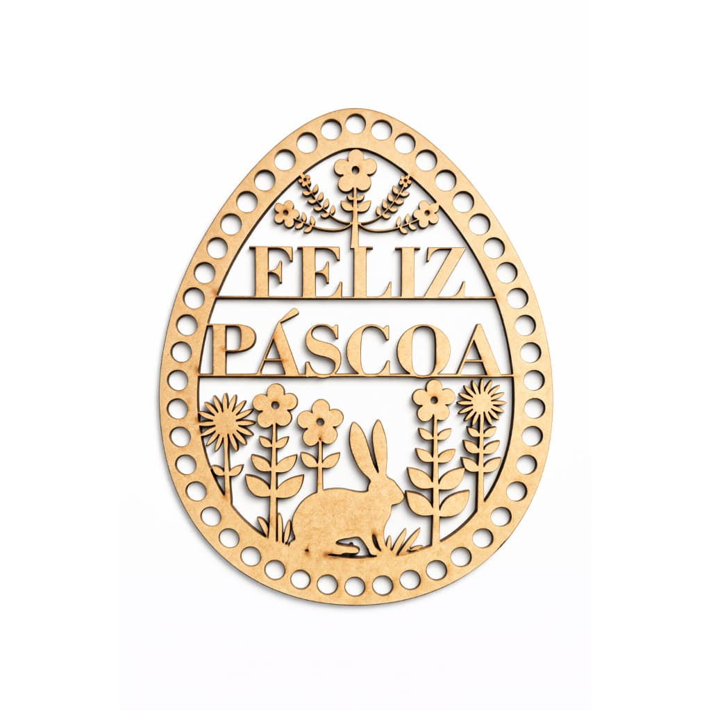 Base MDF Ovo Feliz Páscoa 20cm altura