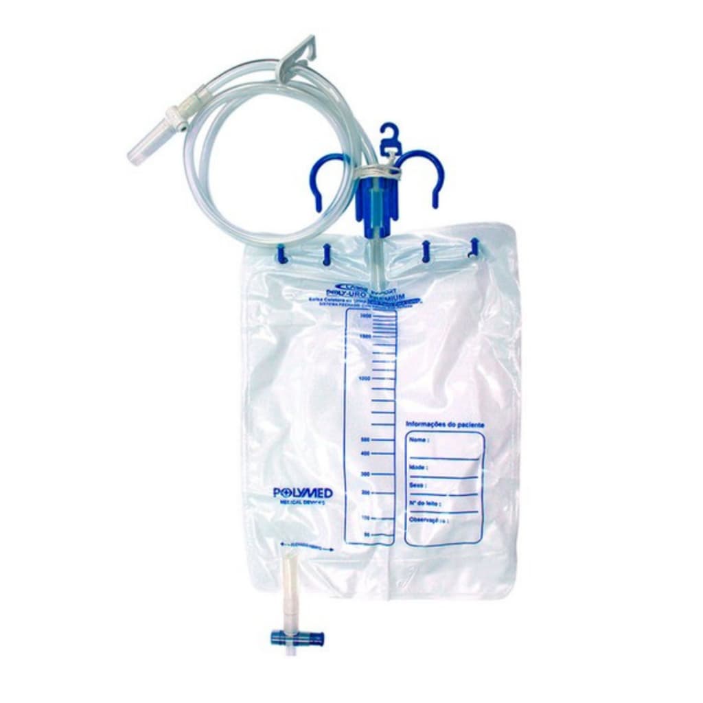 Kit Até 10 Unidades Bolsa Coletora de Urina Estéril 2000ml Sistema Fechado Labor Import