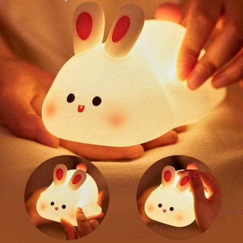 Luminária Coelhinho Sensor touch  Carregável  infantil
