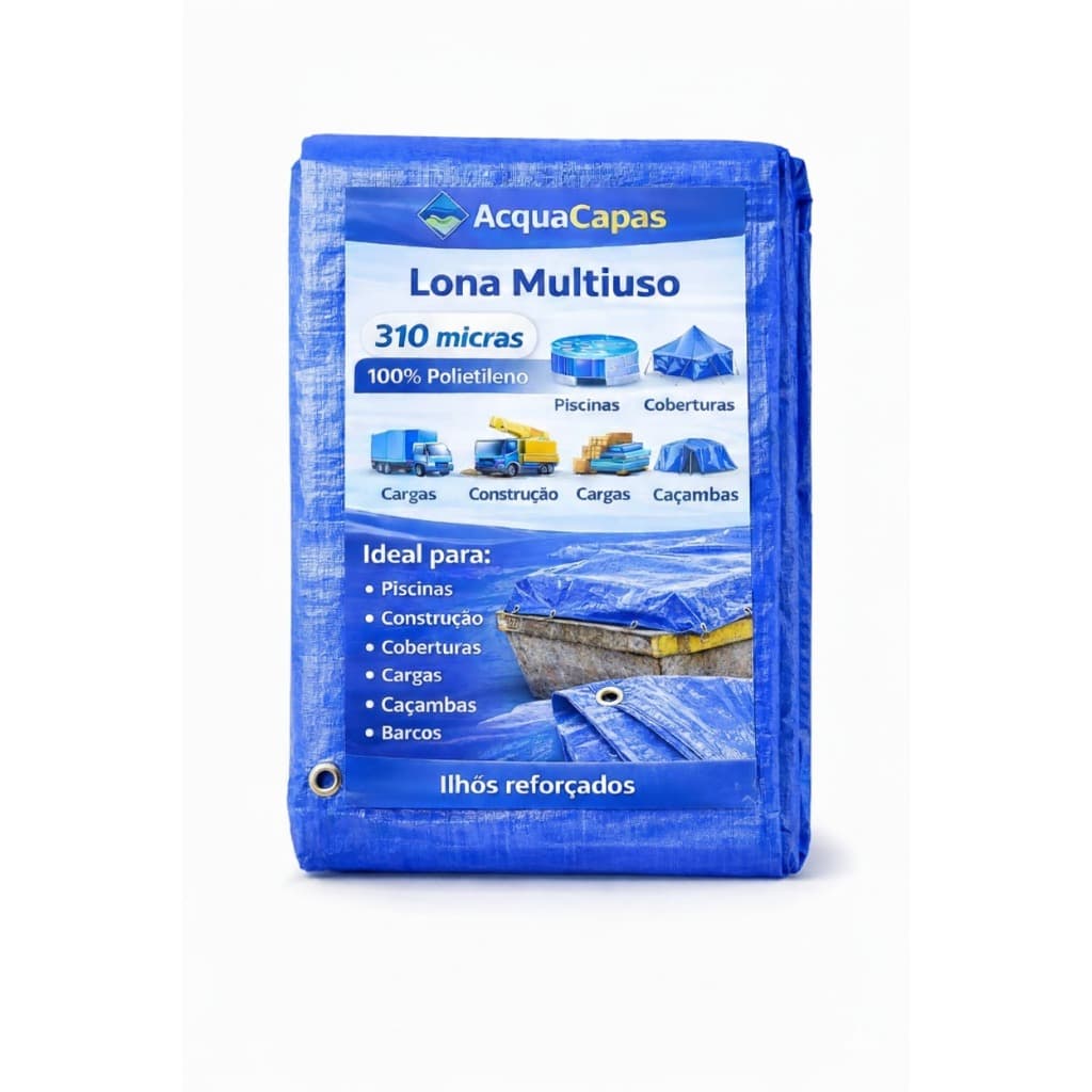 Lona Polietileno 8x6 Leve Forte 300 Micra Multiuso Impermeável Acquacapas2