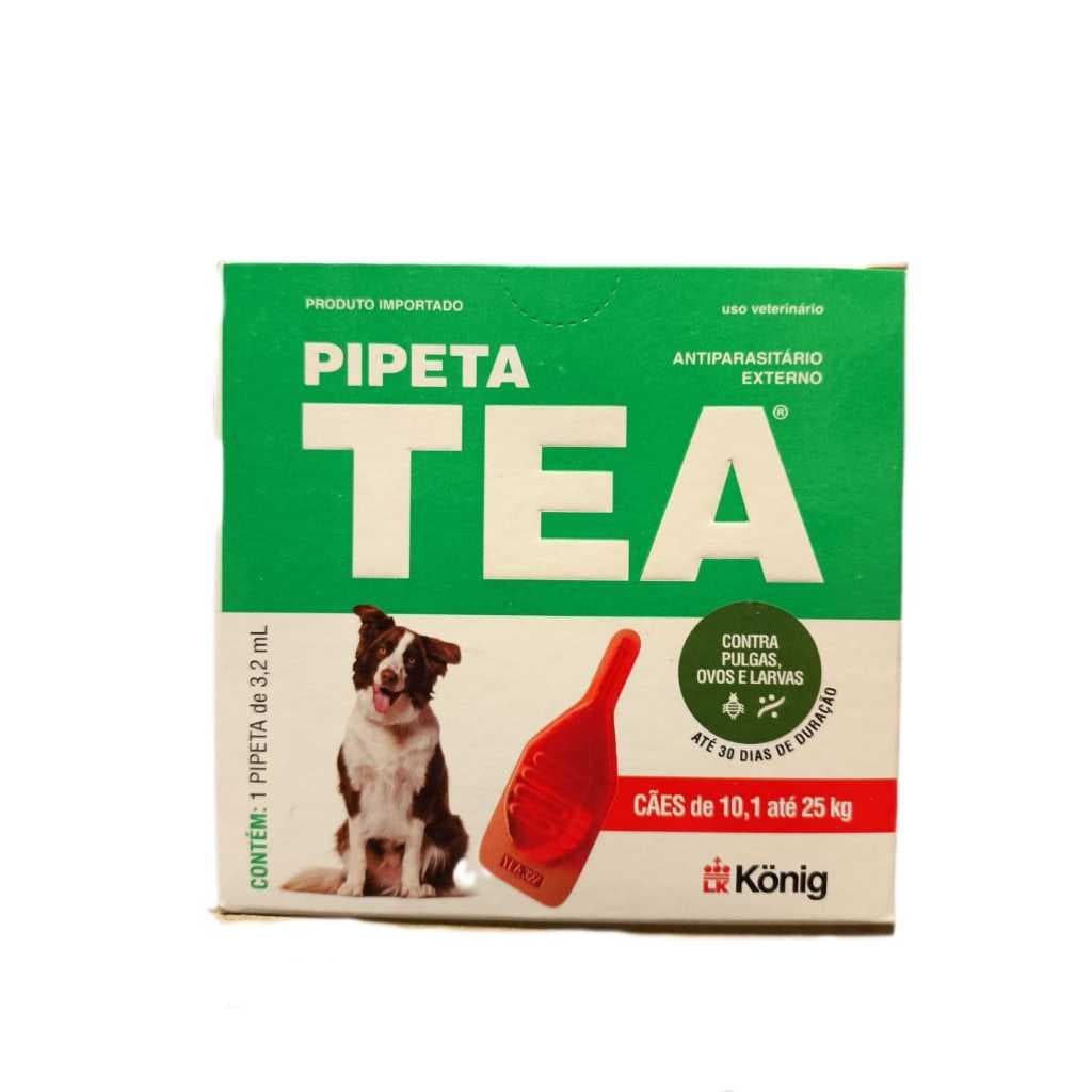 Pipeta TEA para cães de 10,1 a 25kg. Antipulgas, Uso externo