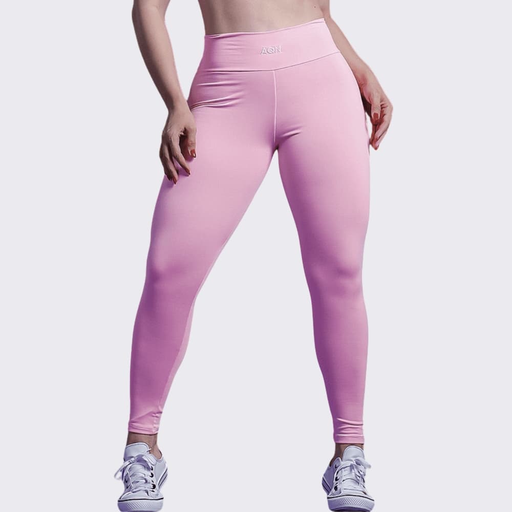 Calça Legging Empina Bumbum Bordado Rosa Pantera Lux Fitness Academia Casual Corrida Yoga AQN SPORT