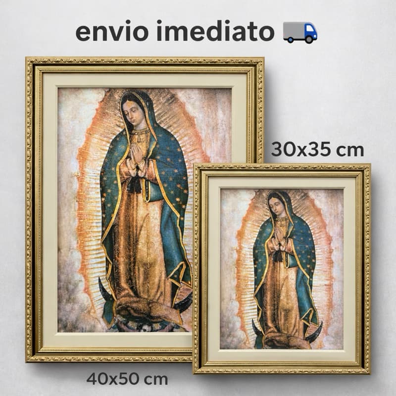 Quadro Nossa Senhora de Guadalupe  – Quadro Resinado – 40x50//30x35 – Moldura Dourada