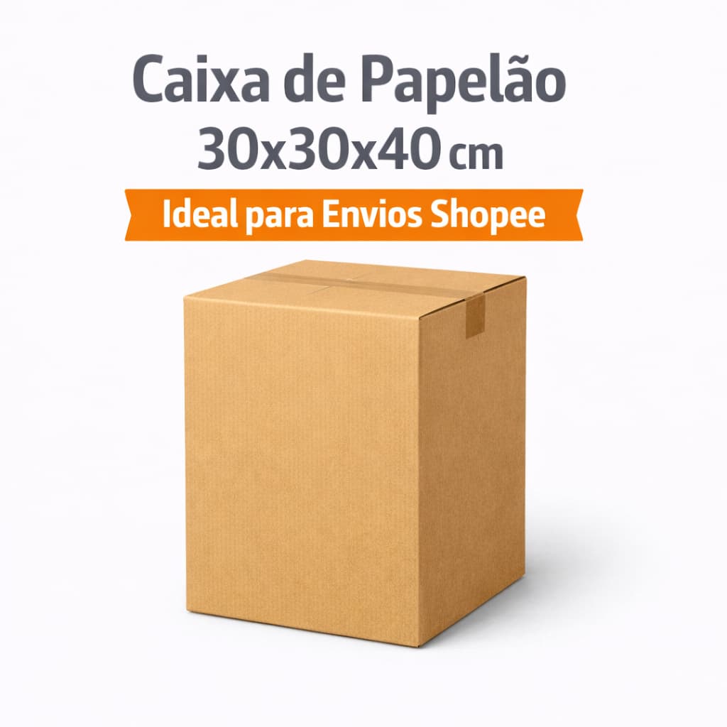 Kit 30 Caixas de Papelão 30x30x40 para Correios – Sedex e PAC | Embalagem Reforçada para Envio