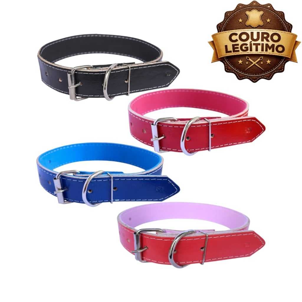 Coleira para cães coleira de couro macia coleira forrada com borracha coleira resistente