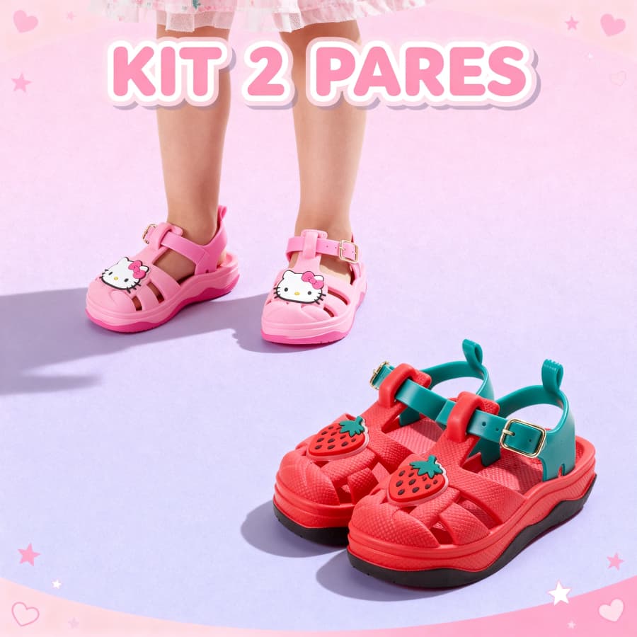 Kit 2 Pares Sandália Menina Casual Confortável Para Criança