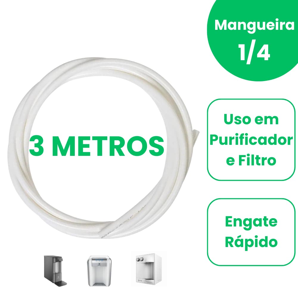 Mangueira Para Purificador de Água Galão Bomba Eletrônica Branca 1 a 3m | Serve em Diversos Modelos