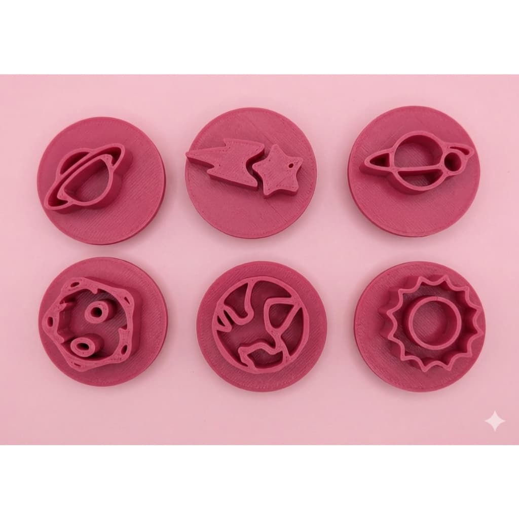 Kit 6 Carimbo Marcador Brigadeiro Espaço Planetas Astronomia