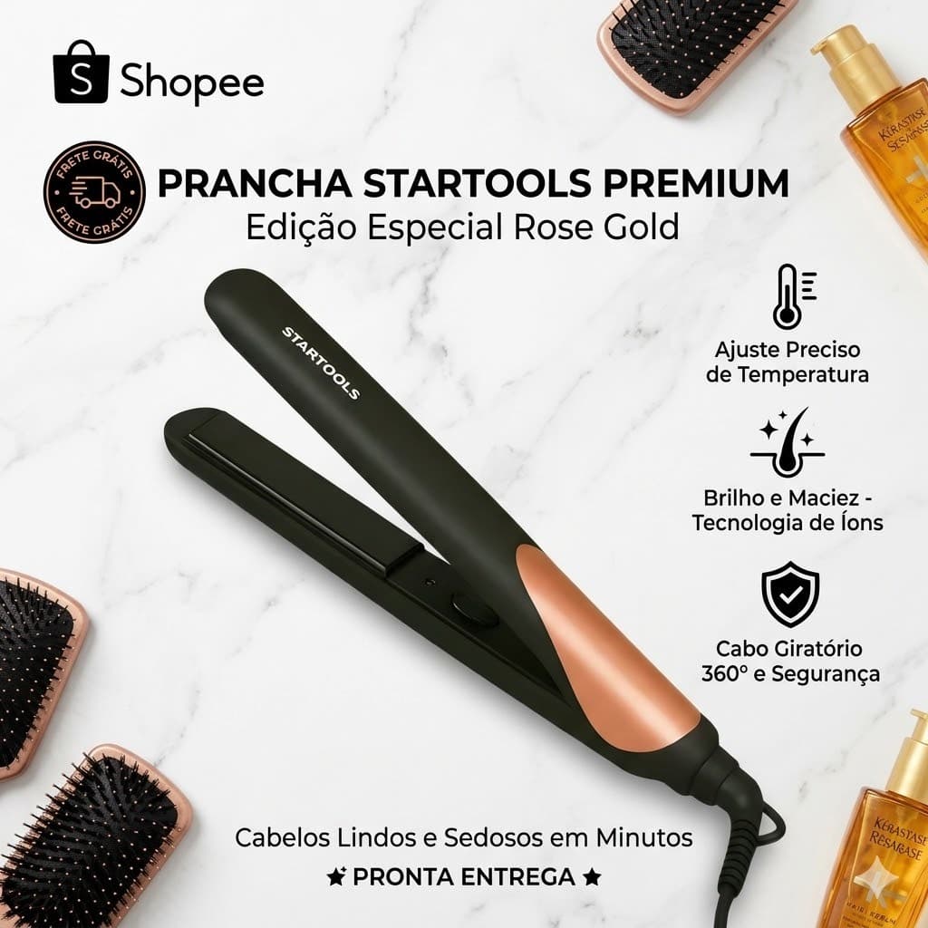 Chapinha Cabelo Profissional Alta Potencia Bivolt Design Moderno Rosa