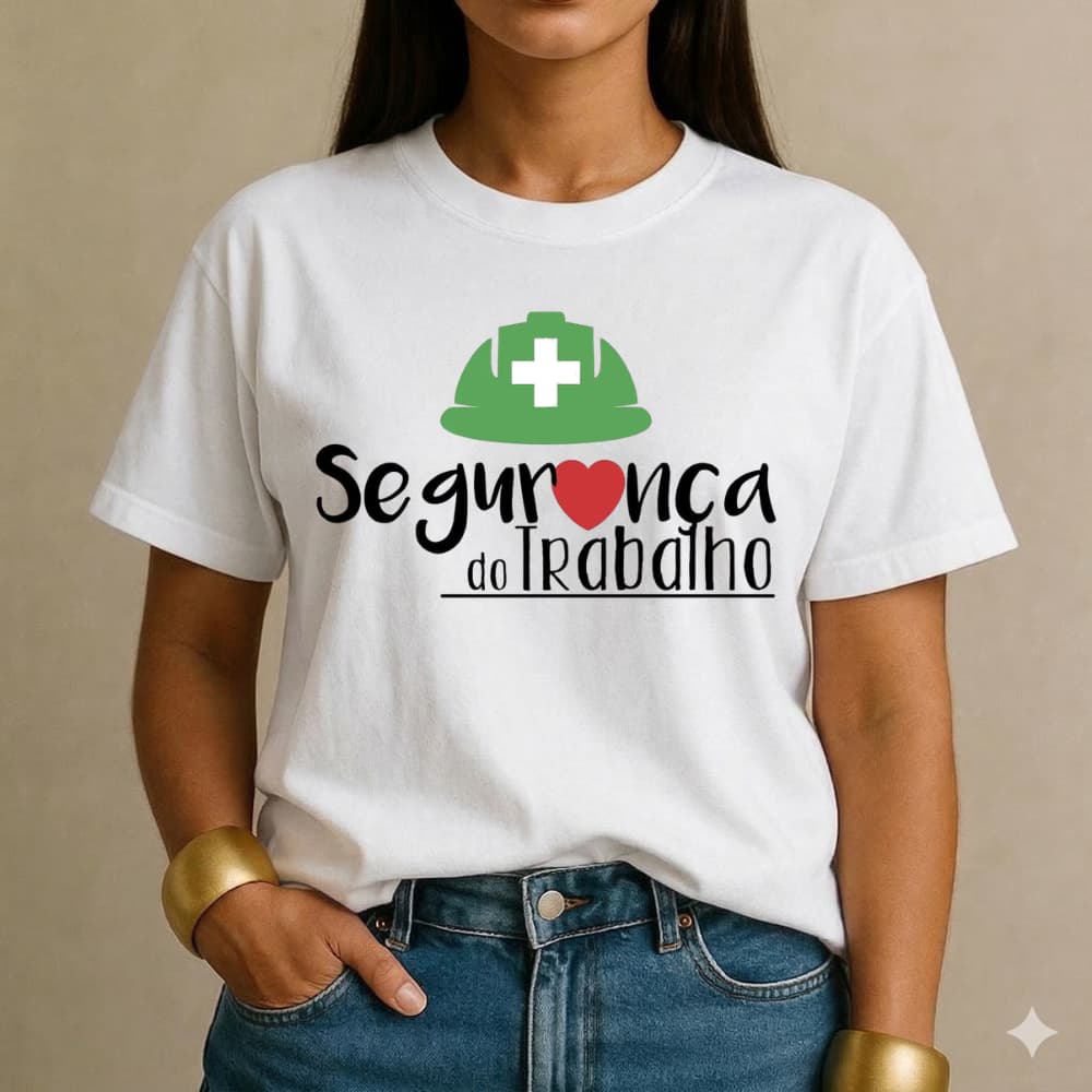Camiseta Unissex Segurança do Trabalho para curso profissão Algodão