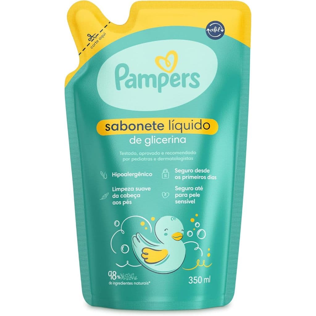 Pampers Sabonete Líquido de Glicerina Refil 350ml (VAL. 09/26)