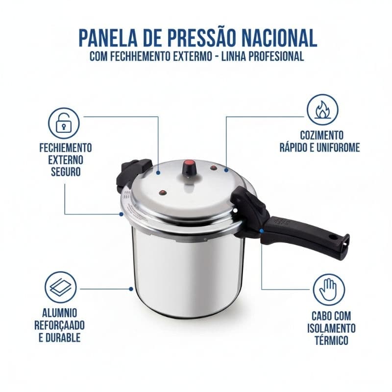 🍽PANELA DE PRESSÃO COM FECHAMENTO EXTERNO 24/20 LITROS BENEFÍCIOS cozinha industrial feijão feijoada