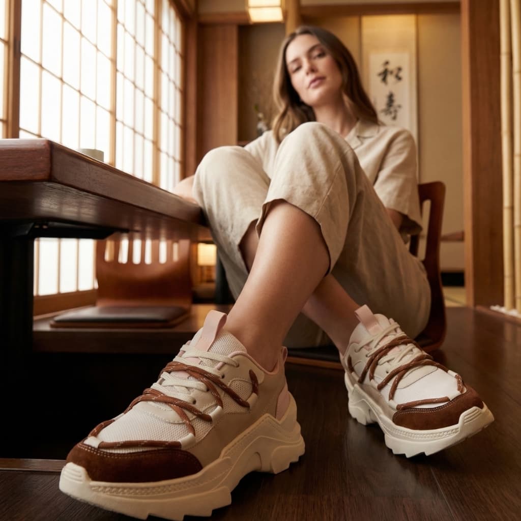 Tênis Feminino Plataforma Tratorado, Alta Durabilidade e Conforto