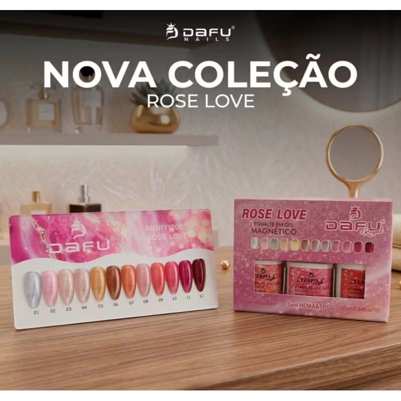 Kit 12 Esmaltes em Gel Magnético Dafu Novo Lançamento Olho de Gato Cat Eye Cores Impecáveis Nail Designer Manicure
