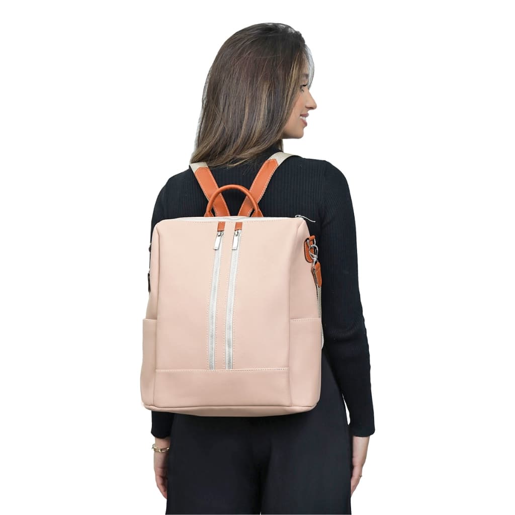 Bolsa De Costa Grande Feminina Couro Ecológico Casual Anti-Furto Mochila Escola Faculdade Espaçosa