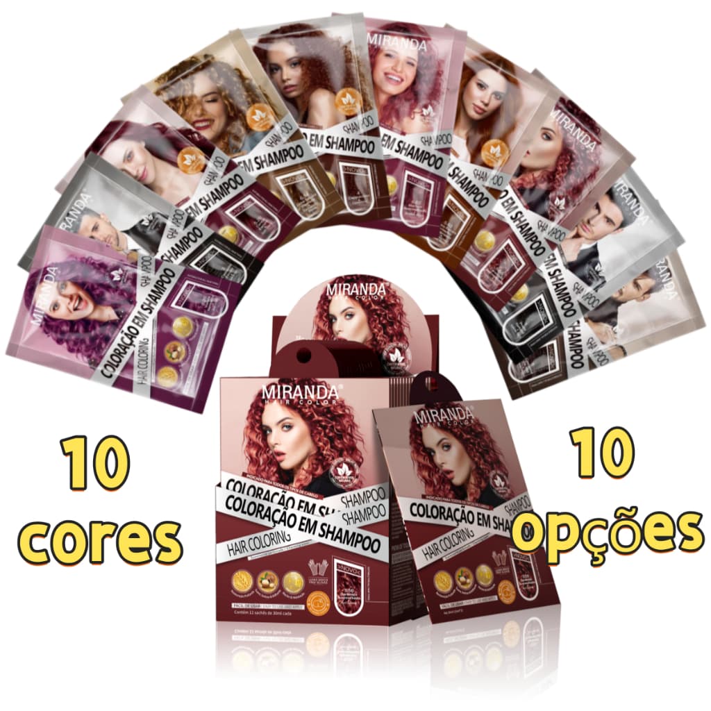 Tinta para Cabelo 2 Sachês 30ml Cada 10 Cores Diferentes Coloração Cremosa para Uso Doméstico