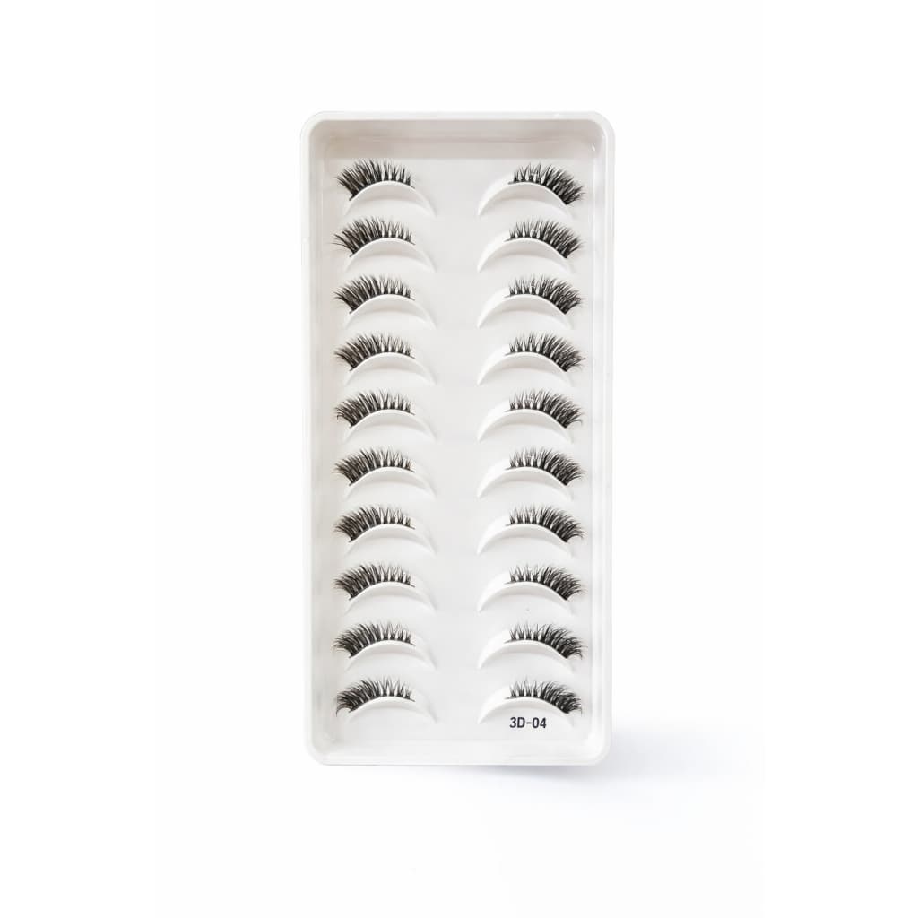 Cilios postiços 3D04 (base transparente)  - Cartela com 10 pares