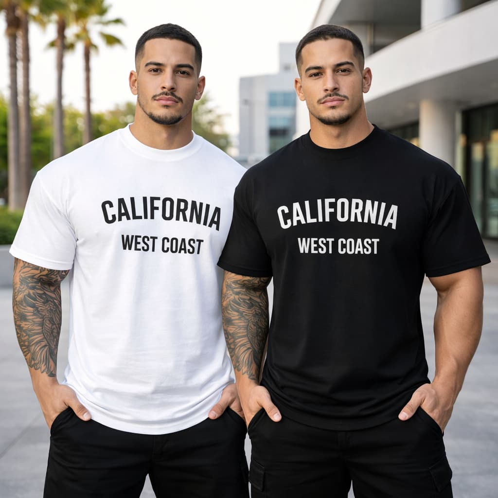 Kit 2 Camisetas Plus Size Masculina California West Coast Básica Algodão Premium G1 G2 G3 G4
