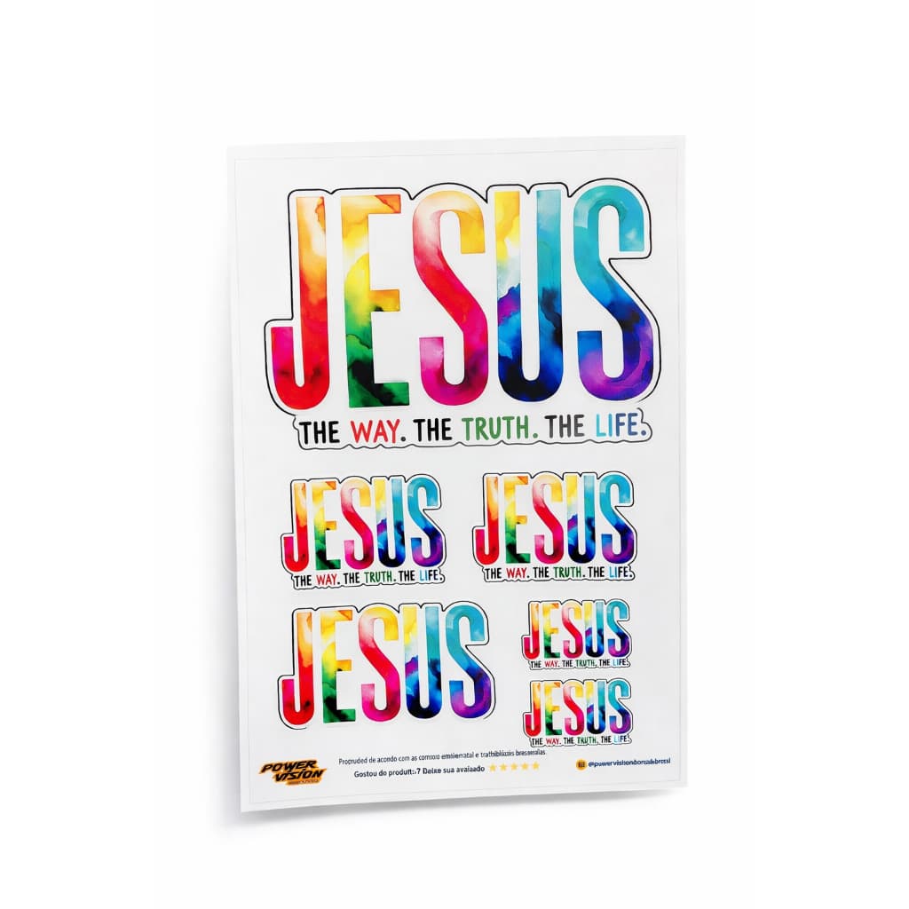 Cartela De Adesivos Frase Biblica The Way The Truth The Life