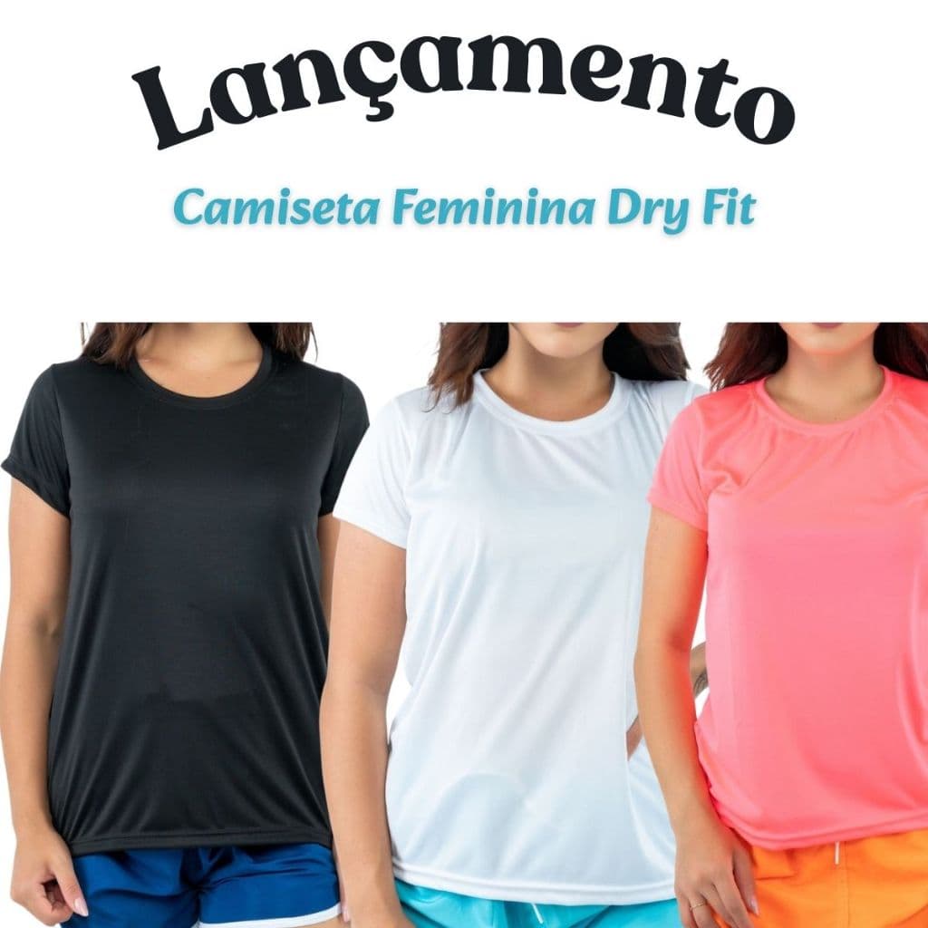 Camiseta Feminina Esportiva Dry Fit Confortável Dia a Dia