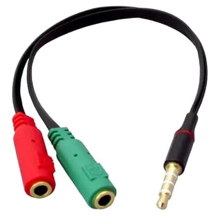 Cabo Adaptador de Áudio P2 2 Fêmeas 1 Macho - Para Fone Gamer PS4 Xbox PC e Notebook