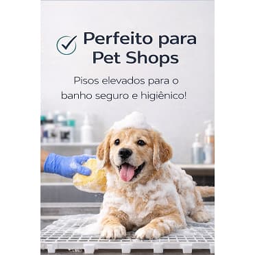 Banheiro Pet Shop KIT 10 PEÇAS Palete Piso Plástico Deck Higiênico  Cachorro  Gato  Animal Estimação