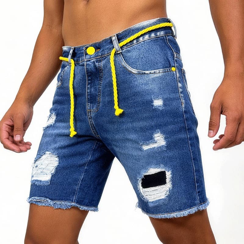 【TUNG JEANS】Bermuda Jeans Masculina Promoção Slim Confortável Elastano Verão 36 38 40 42 44 46 48