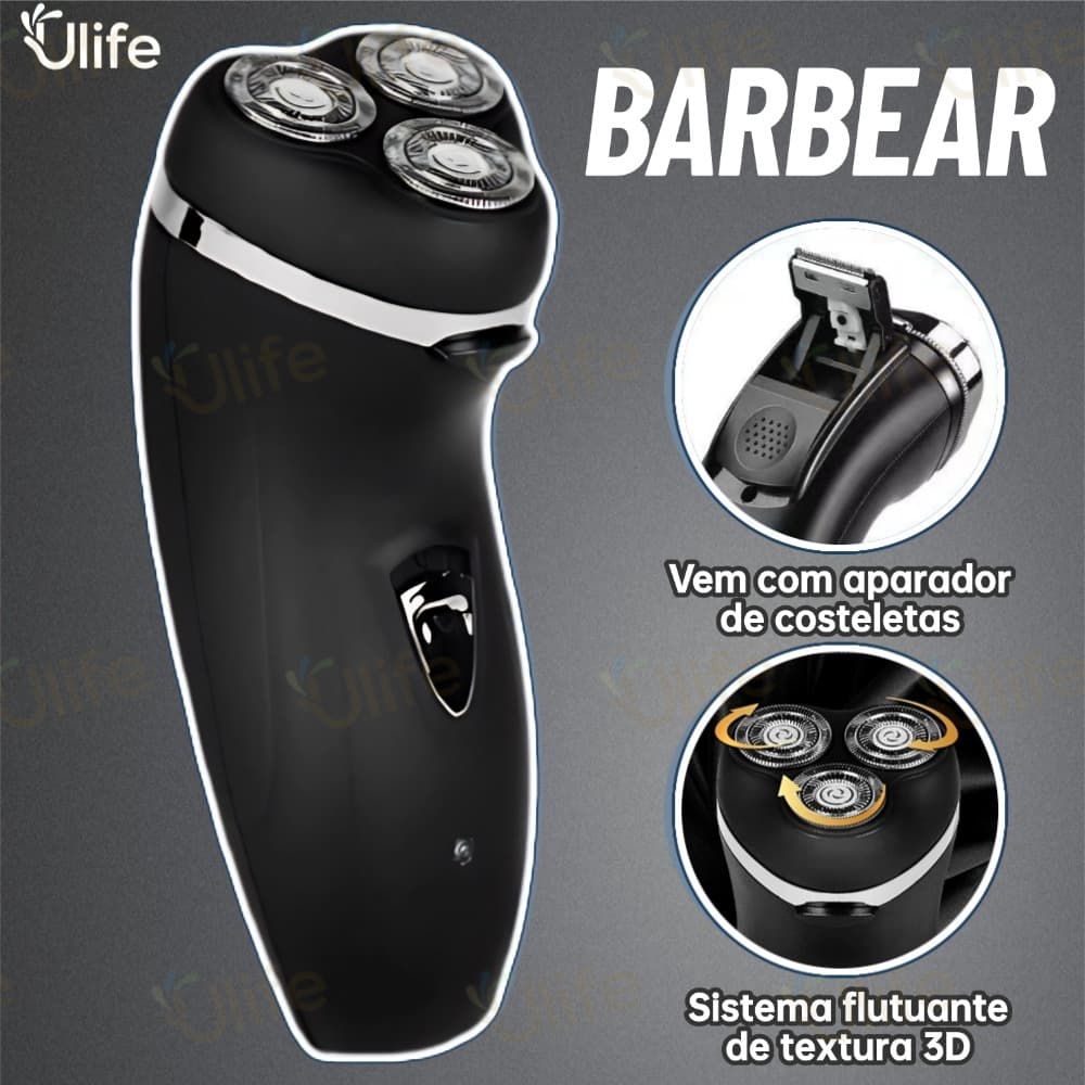 Barbeador Elétrico Homens Prova d'água Recarregável 220V De Três Cabeças Presentes de Natal-UF