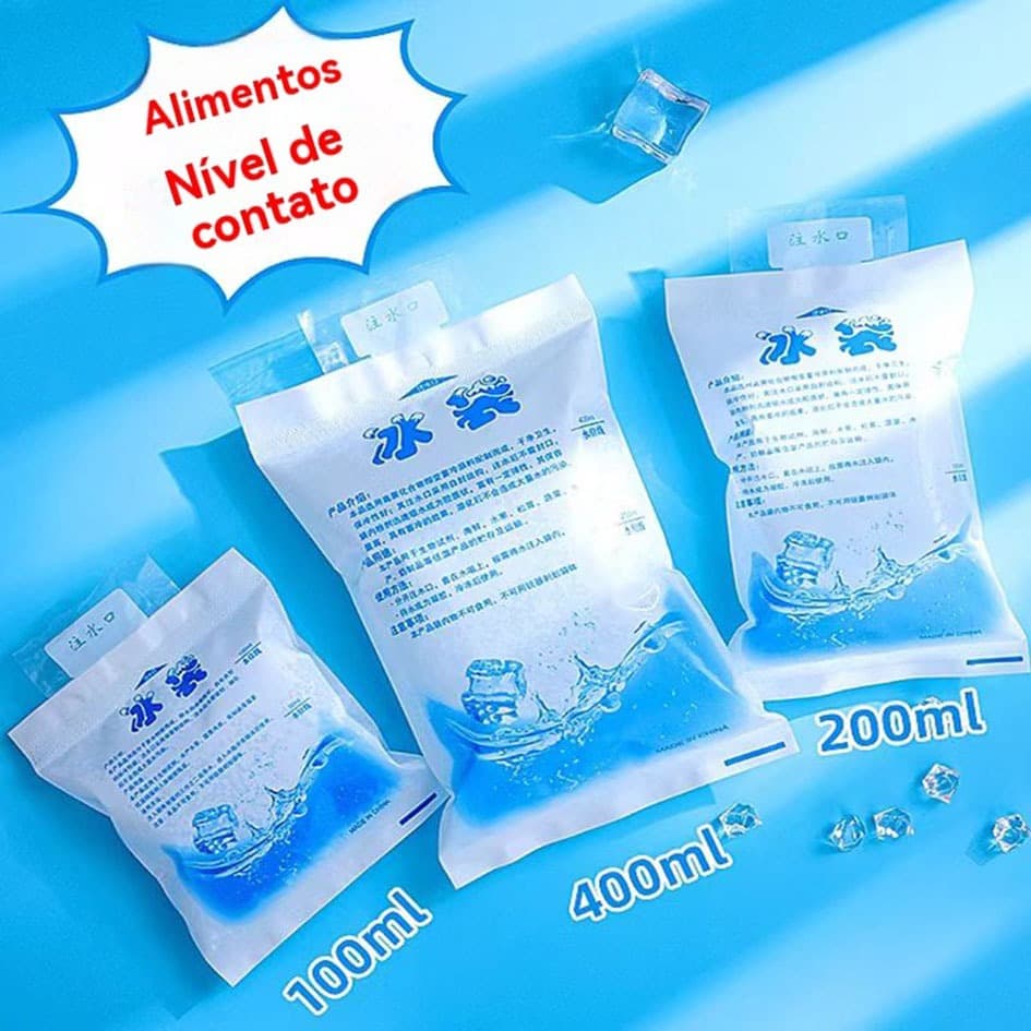 Kit gelo em gel artificial reutilizável flexível 100 ml/400 ml Gelotech gelox bolsa de gelo cooler