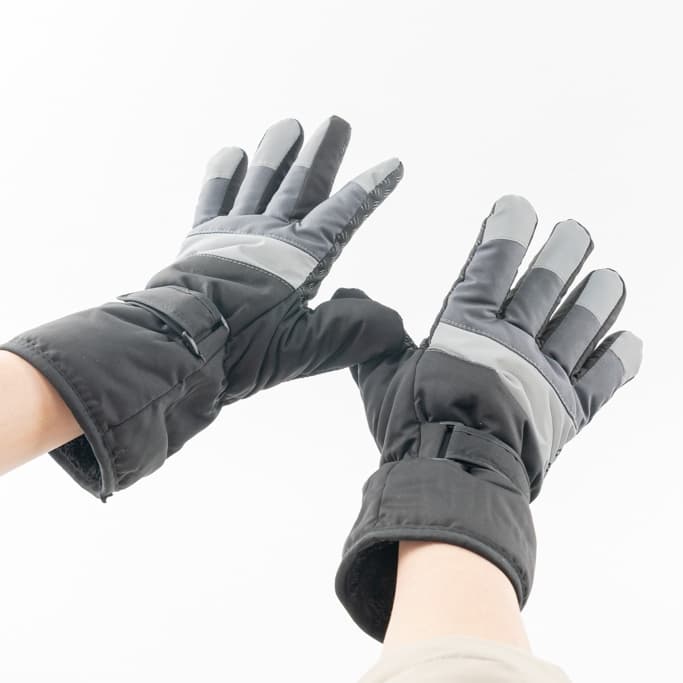 Luva Motoqueiro Engrossada e Forrada Feminina Masculina  Faixa Refletiva Antiderrapante Com Pontos De Borracha FS6146