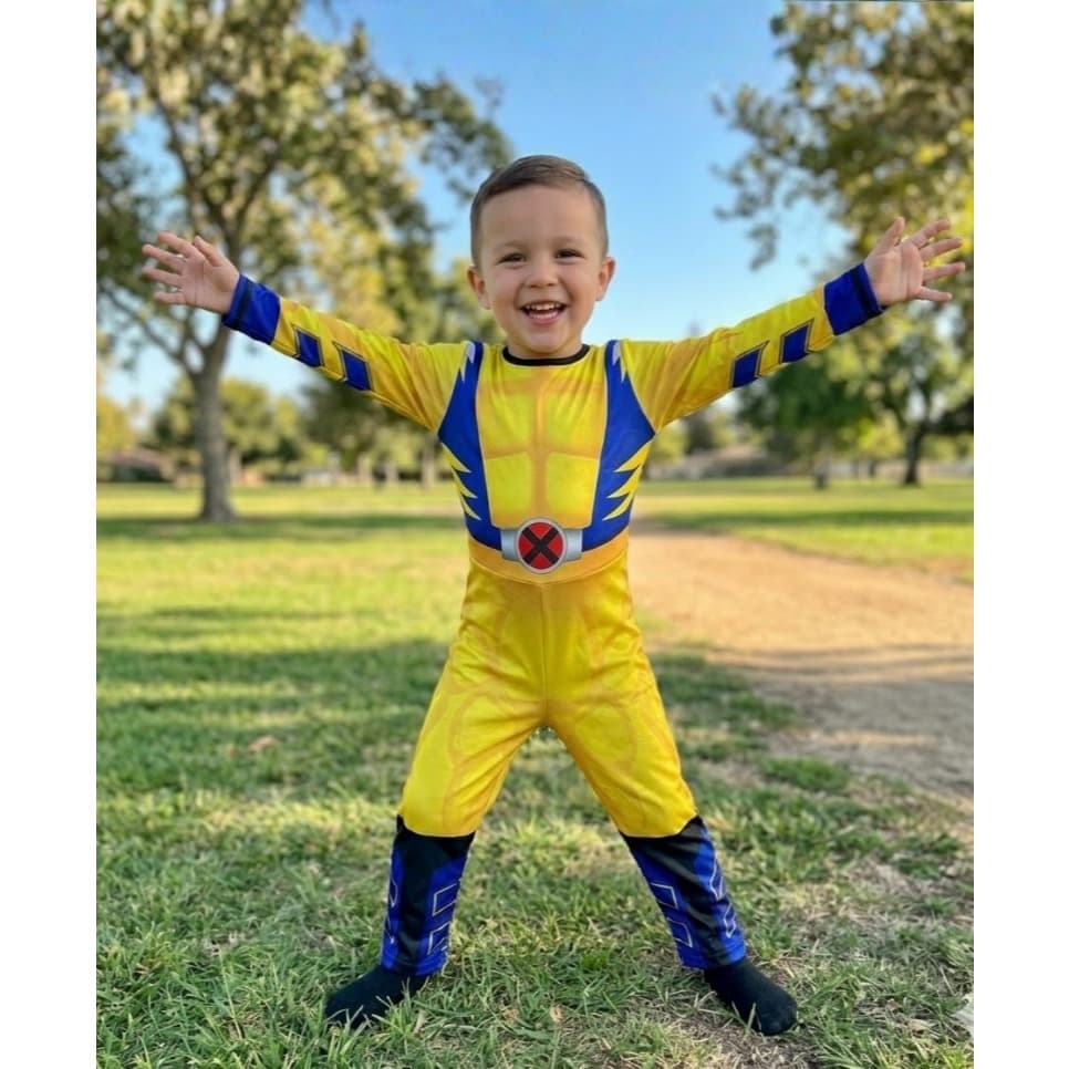 Fantasia Infantil Longa X-men Wolverine Com Máscara E.v.