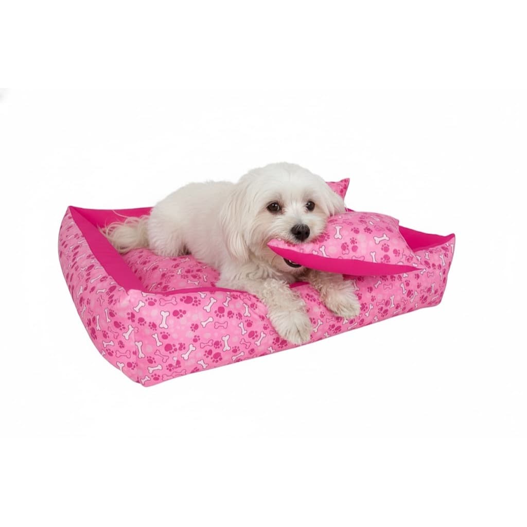 Cama Caminha pet Tamanho 80x60cm 100% lavavél com brinquedos que é a  almofadinha Quadradinha