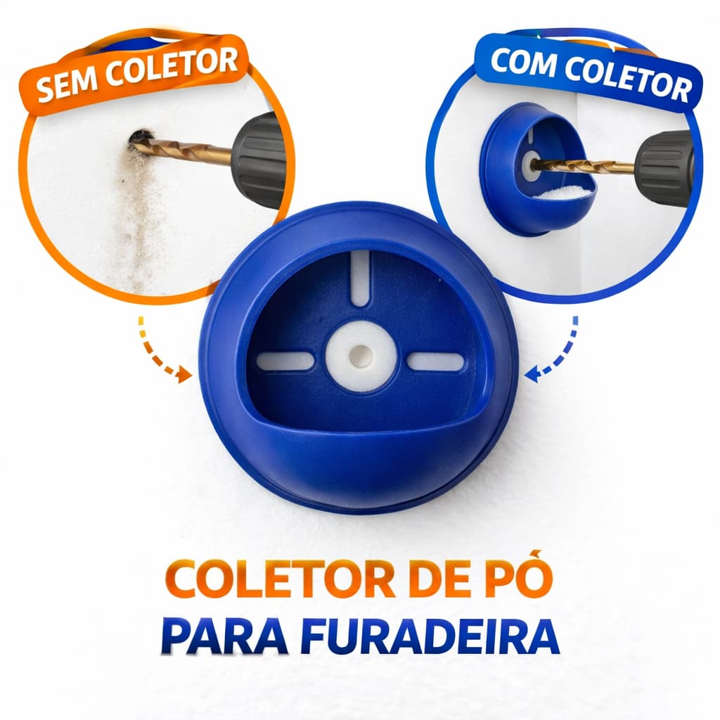Coletor de Pó Segurador Para Furadeira Facil Instalação Limpeza Tira Poeira