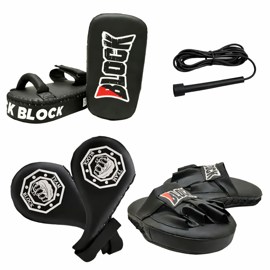 Kit Luta Aparador Chute Manopla Foco Soco Raquete Chute Alto Muay Thai, Boxe, MMA Artes Marcial