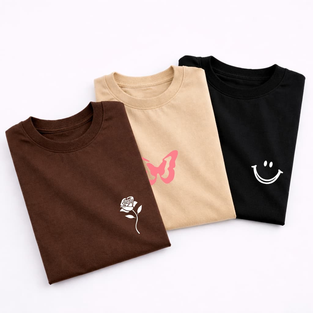 Kit 3 Camisetas Feminina Oversized T-Shirt Streetwear Dia a Dia Algodão Leve