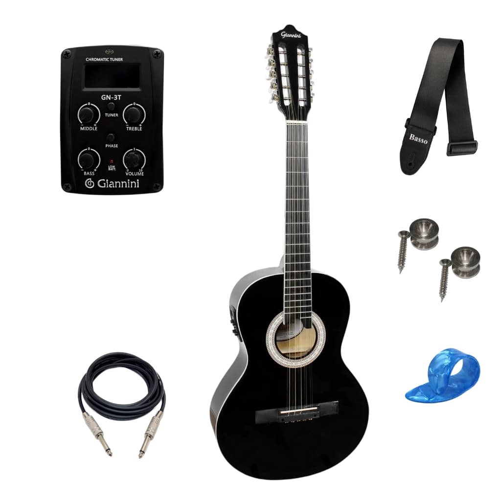 Viola Caipira Giannini Vs14 Eq Bk Elétrica Fosca Preta
