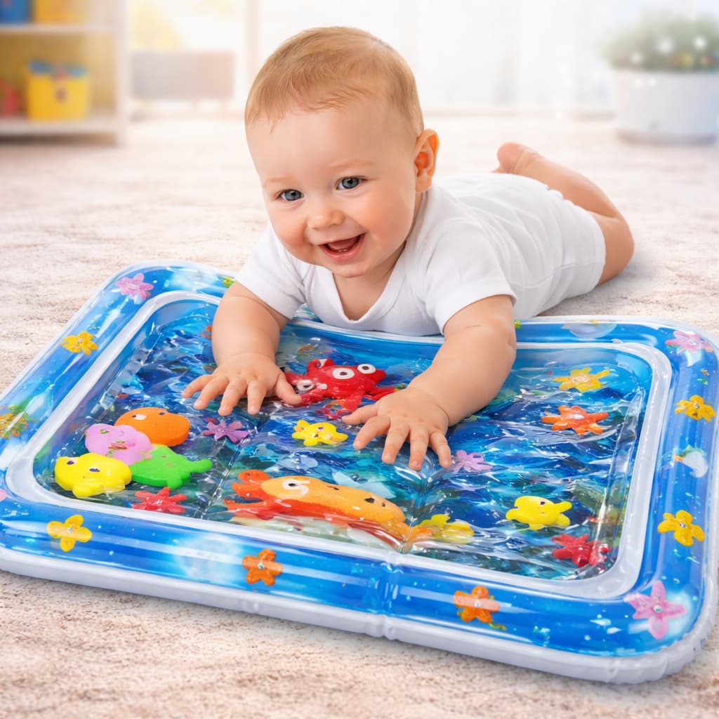 Tapete Infantil Bebê Inflável Água Sensorial Educativo Atividades Aquário Meninos e Meninas Unissex