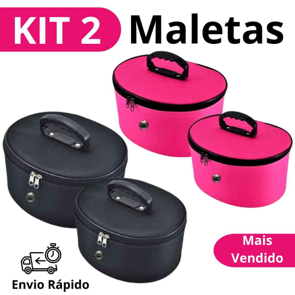 Kit Frasqueira Maleta Maquiagem Necessaire Grande e Média
