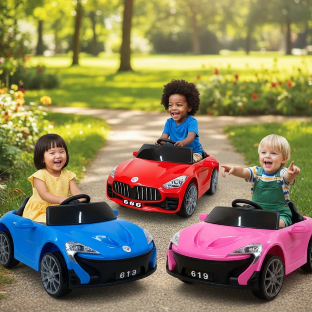 Carro Elétrico Infantil 6V Esportivo com Bateria Recarregável 3 Cores Disponíveis p/ Criança 3+ Anos