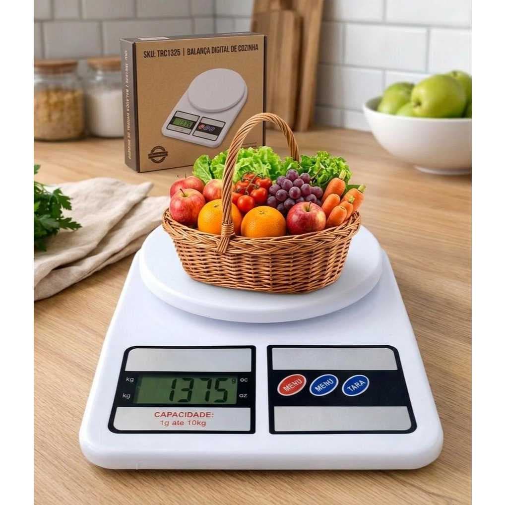 Balança Digital De Cozinha 10kg Alta Precisão Profissional Dieta Nutrição E Confeitaria TRC1325