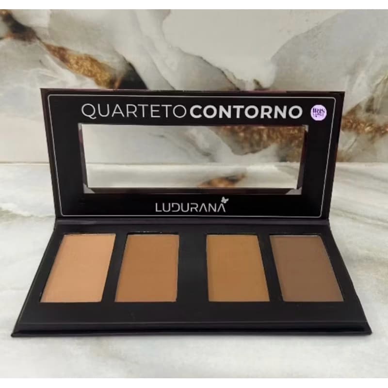 Paleta de Contorno Quarteto Ludurana 4 Tons Matte Efeito Profissional Alta Pigmentação
