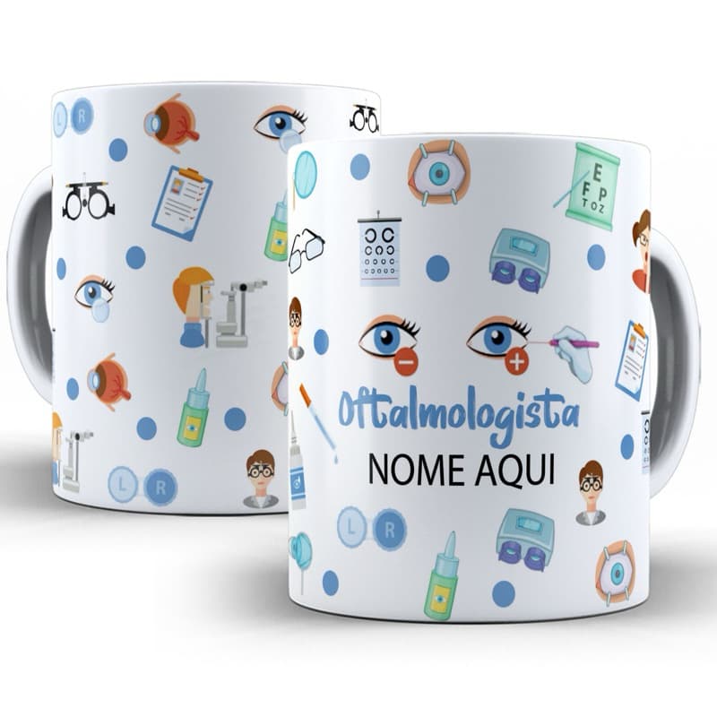caneca xicara personalizada oftalmologista DR Dra oftalmo